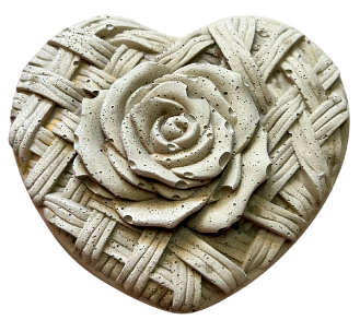 Heart - Wicker with Rose