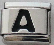 Italian Charms 9mm - Letters in Black