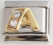 Italian Charms 9mm - Letters in CZ Gold (Cubic Zirconia)