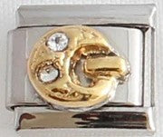 Italian Charms 9mm - Letters in CZ Gold (Cubic Zirconia)