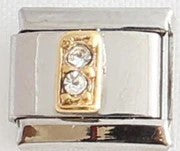 Italian Charms 9mm - Letters in CZ Gold (Cubic Zirconia)