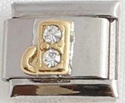 Italian Charms 9mm - Letters in CZ Gold (Cubic Zirconia)