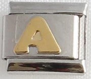 Italian Charms 9mm - Letters in Gold Plated