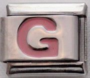 Italian Charms 9mm - Letters in Pink