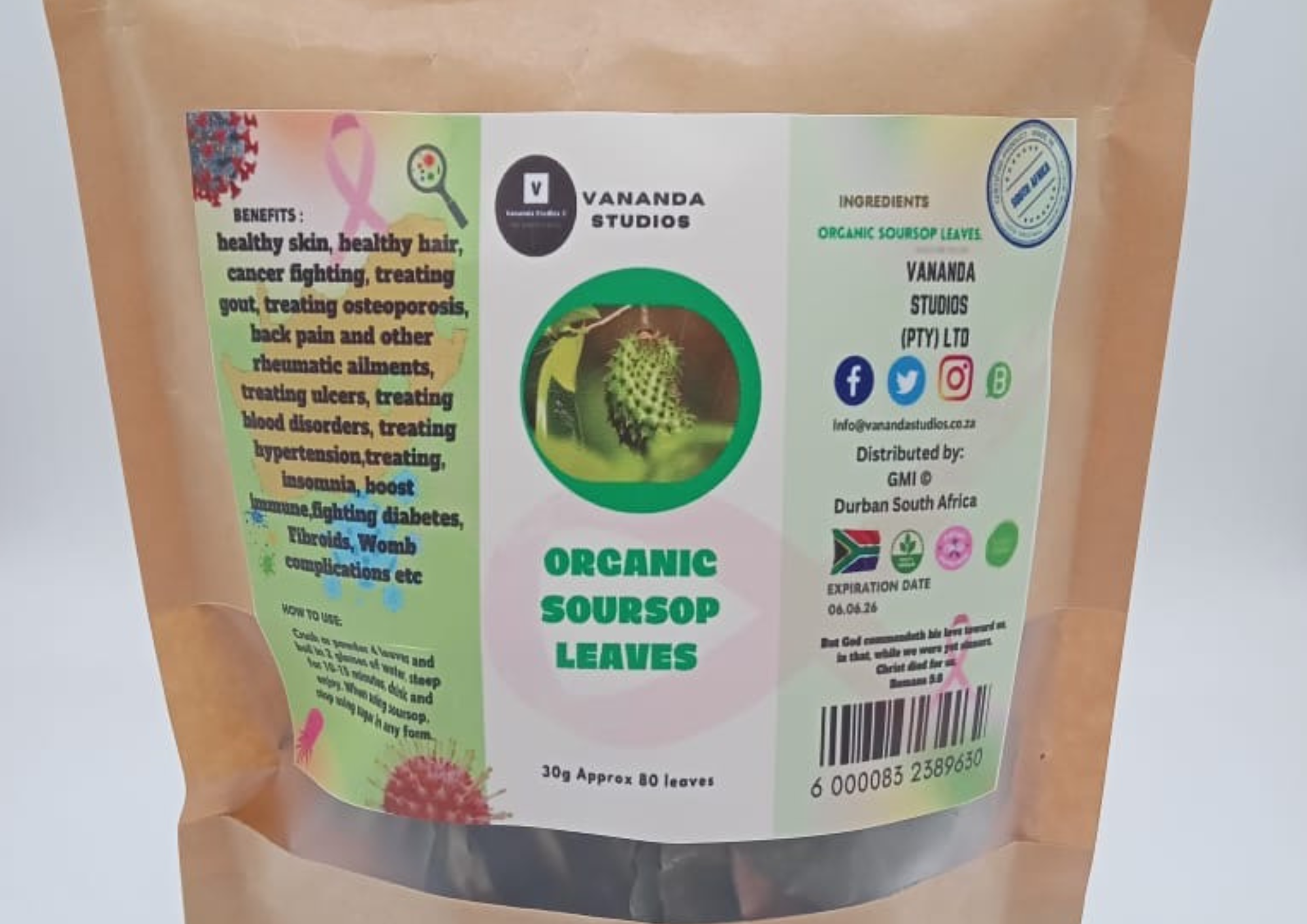 Soursop Leaves - 30g - Approx 80 Leaves