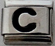 Italian Charms 9mm - Letters in Black