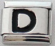 Italian Charms 9mm - Letters in Black