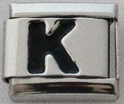 Italian Charms 9mm - Letters in Black