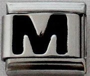 Italian Charms 9mm - Letters in Black