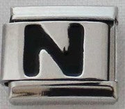 Italian Charms 9mm - Letters in Black