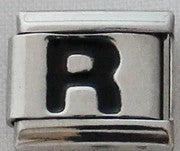 Italian Charms 9mm - Letters in Black
