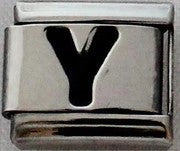 Italian Charms 9mm - Letters in Black