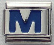 Italian Charms 9mm - Letters in Blue