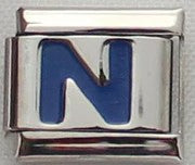 Italian Charms 9mm - Letters in Blue