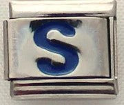 Italian Charms 9mm - Letters in Blue