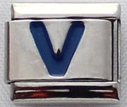 Italian Charms 9mm - Letters in Blue
