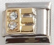 Italian Charms 9mm - Letters in CZ Gold (Cubic Zirconia)