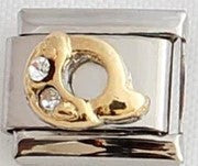 Italian Charms 9mm - Letters in CZ Gold (Cubic Zirconia)