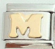 Italian Charms 9mm - Letters in Gold Plated