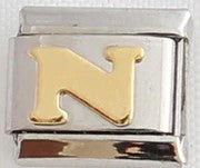 Italian Charms 9mm - Letters in Gold Plated