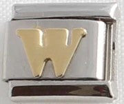 Italian Charms 9mm - Letters in Gold Plated
