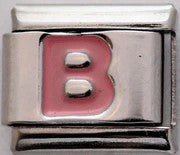Italian Charms 9mm - Letters in Pink