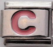 Italian Charms 9mm - Letters in Pink