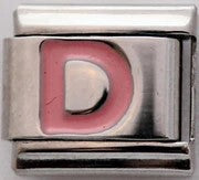 Italian Charms 9mm - Letters in Pink
