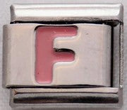 Italian Charms 9mm - Letters in Pink