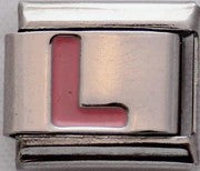 Italian Charms 9mm - Letters in Pink