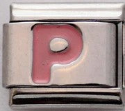 Italian Charms 9mm - Letters in Pink