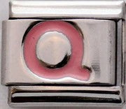 Italian Charms 9mm - Letters in Pink